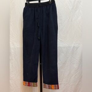 375 - Navy Comfy Pants with Multicolor Trim